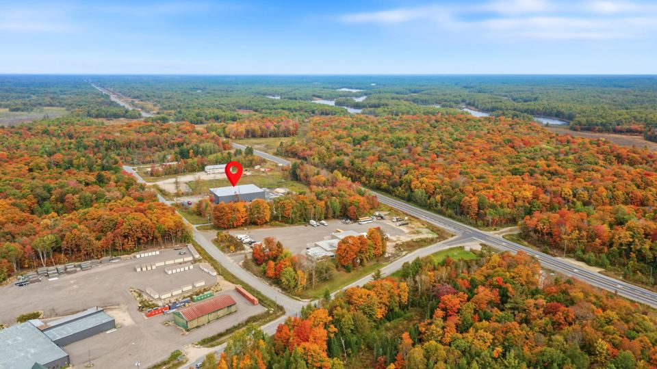 Aerial view of the property in the industrial park