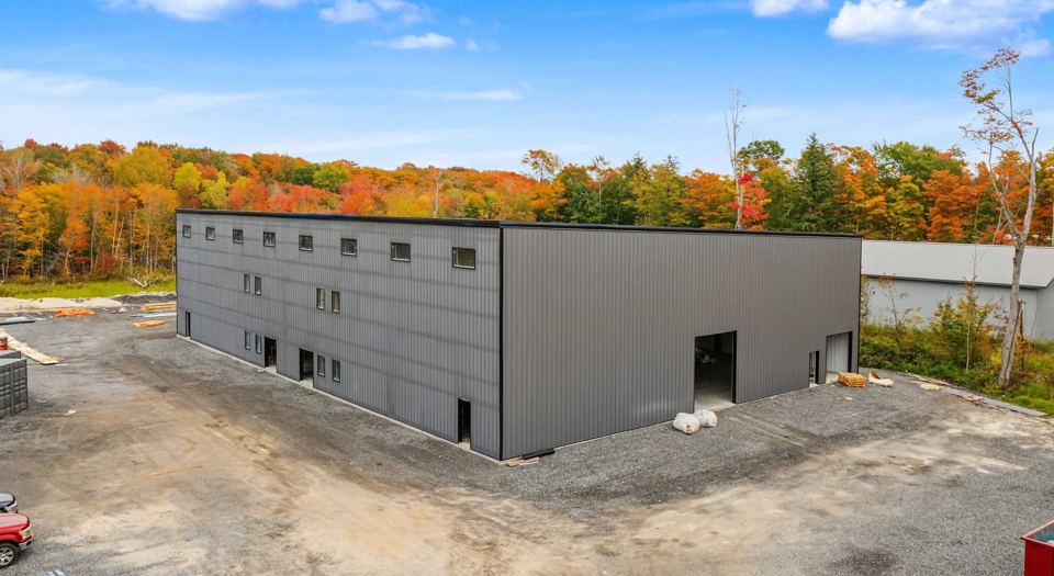 Building exterior with gravel yard