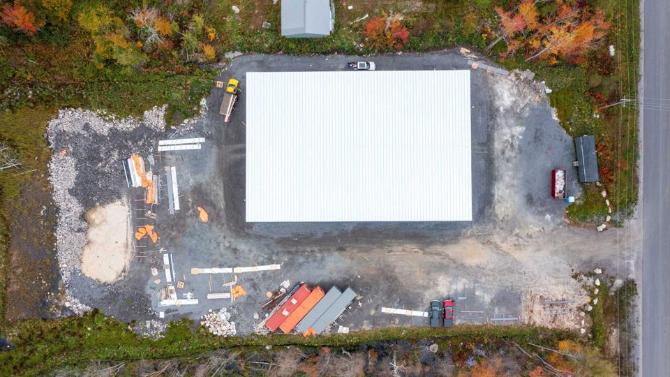 Overhead aerial of the roof and yard